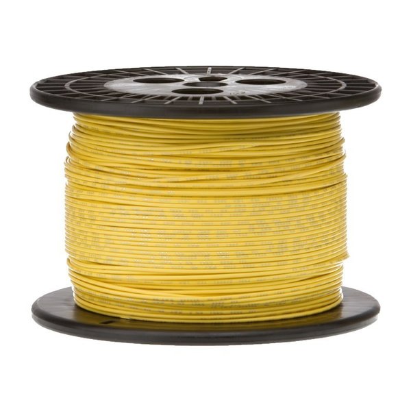 Remington Industries 20 AWG Gauge UL1061 Stranded Hook Up Wire, 300V, 0057 Diameter, Yellow, 25 ft Length 20UL1061STRYEL25